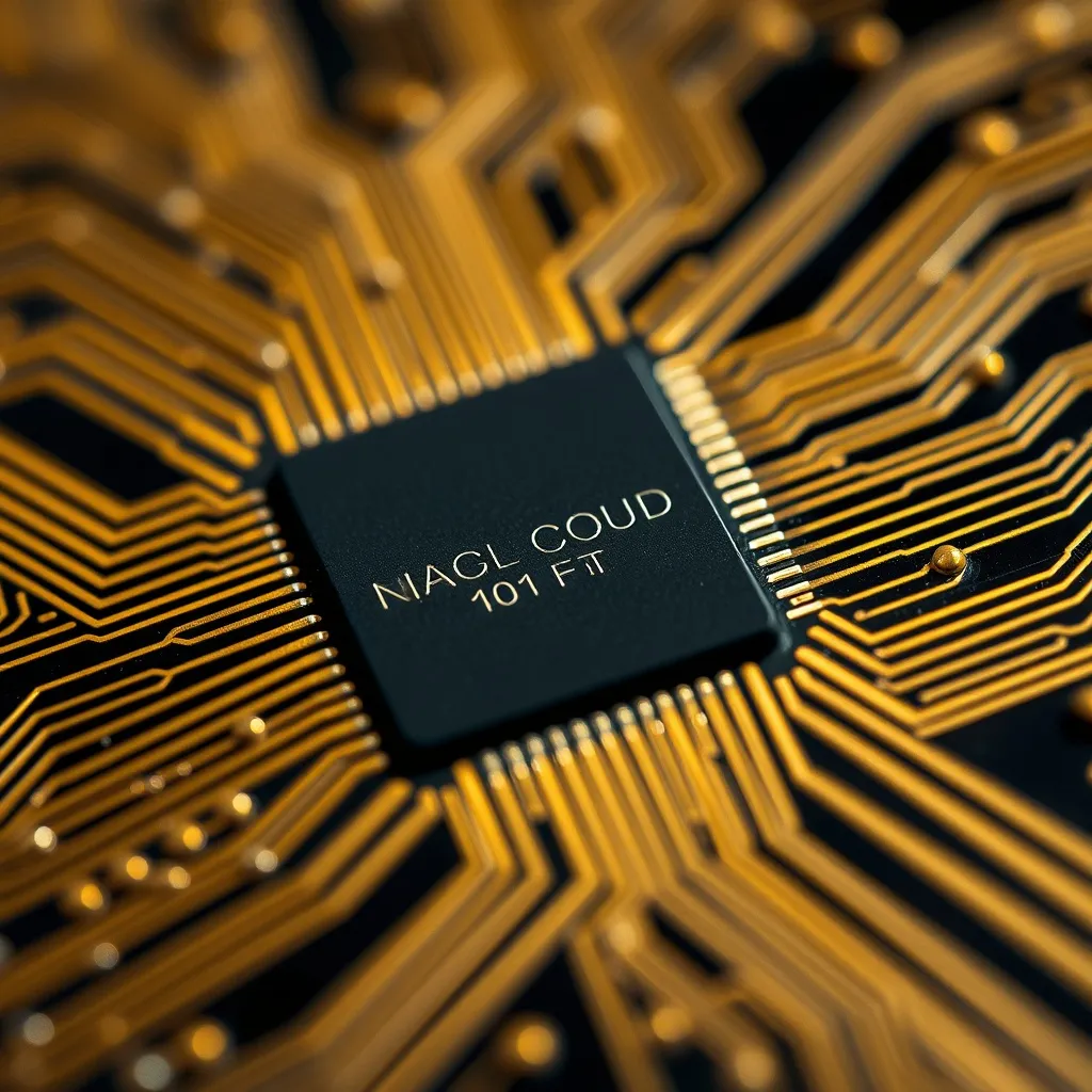 Close up of a modern credit card chip, high tech circuit aes